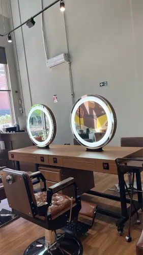 Bancada ilha dupla para salão de beleza