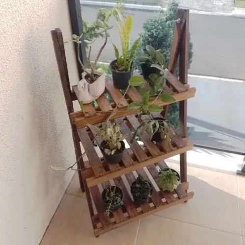 Floreira de madeira suporte para flores jardim sku8