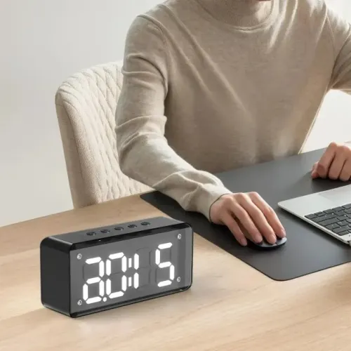 Caixa De Som Bluetooth Portátil Com Relógio Digital Loja Coimbra Computadores