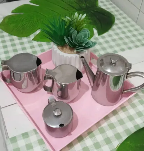 Conjunto de Chá e Café em Aço Inox