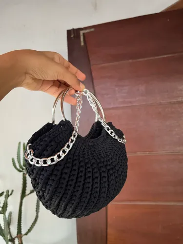 Promoção! Bolsa crochê mini bag luxo