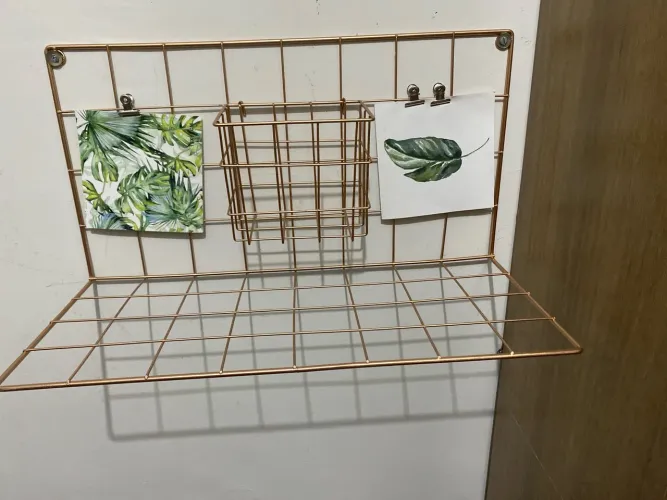 Organizador de parede aramado rose gold