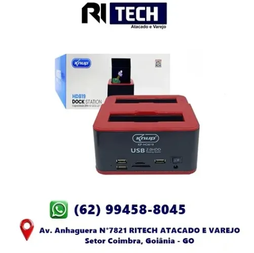 Case Knup Dock Station Para Hd Sata 2,5 Ou 3,5 Sd Card E Pendrives Usb 2.0