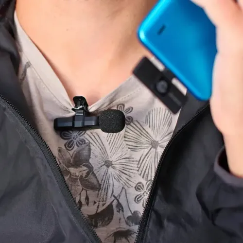 Microfone Profissional Lapela Sem Fio Vandlion /Android Usb-C ou IOS/bateria 5 horas