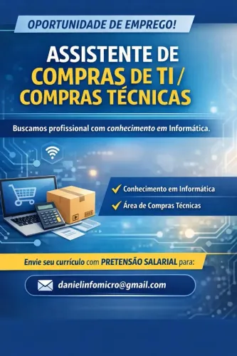 ESTAMOS CONTRATANDO: Assistente Administrativo / Orçamentista - Forquilhinhas, São José -