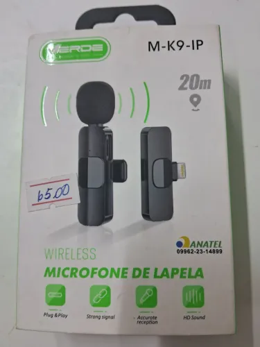 Microfone de Lapela Verde para Iphone marca Verde 20 metros