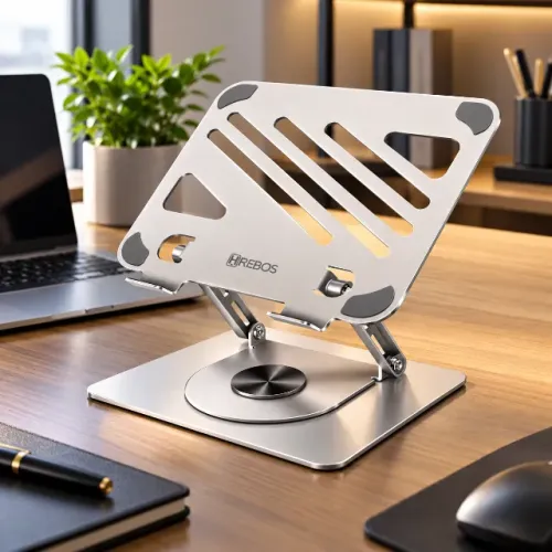Suporte De Mesa Metal Para Notebook E Macbook Gira 360° - HREBOS