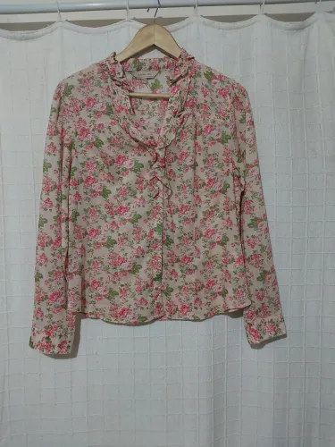 Camisa manga longa 100% algodão seminova 42
