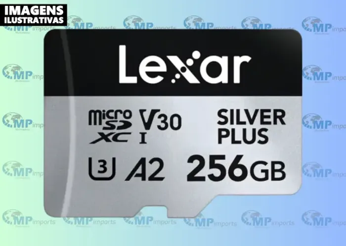 Loja MP Imports: Cartão Memória Lexar Micro Sd Xc 256gb 205mb/s Uhs-i V30 Silver Plus