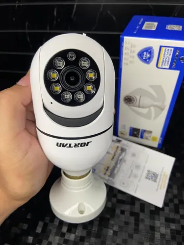 Câmera Ip Lâmpada Wifi Preta Full Hd Visão Noturna Yoosee - JT-8177 Jortan