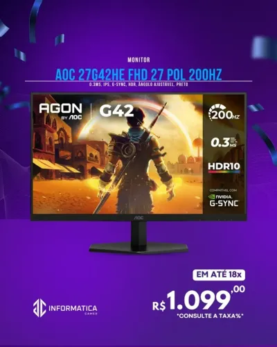 MONITOR AOC 27G42HE FHD 27 POL 200HZ