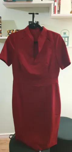 Vestido Vermelho Manga Curta - P. A Concept