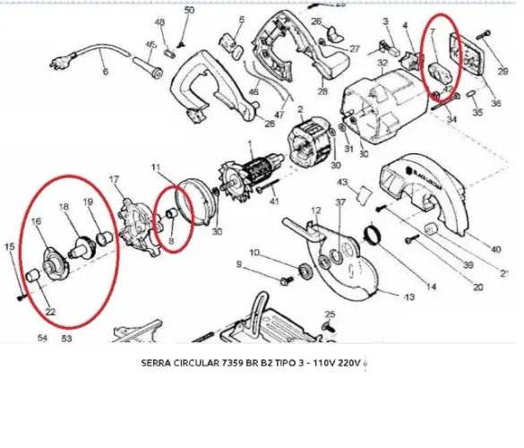 Peças serra circular Black Decker importada (USA) antiga