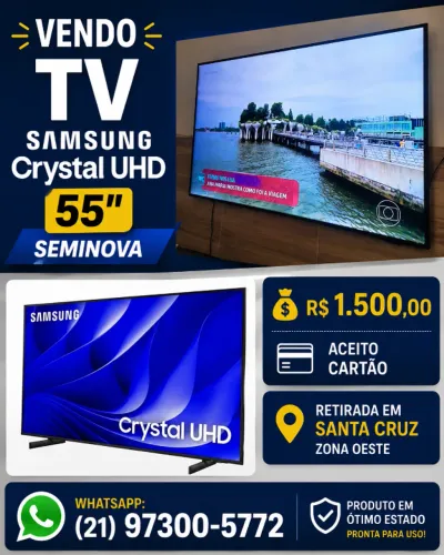 VENDO TV SAMSUNG CRYSTAL 55" SEMINOVA