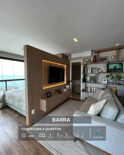 APARTAMENTO NASCENTE VISTA MAR MOBILIADO 40m² 1 QUARTO 1 VAGA INFRA VENDE BARRA