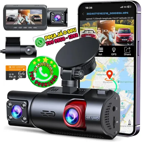 Cameras veicular HD tempo real com alarmes, 