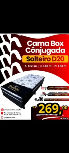 CAMA BOX SOLTEIRO D20 POR 269,00