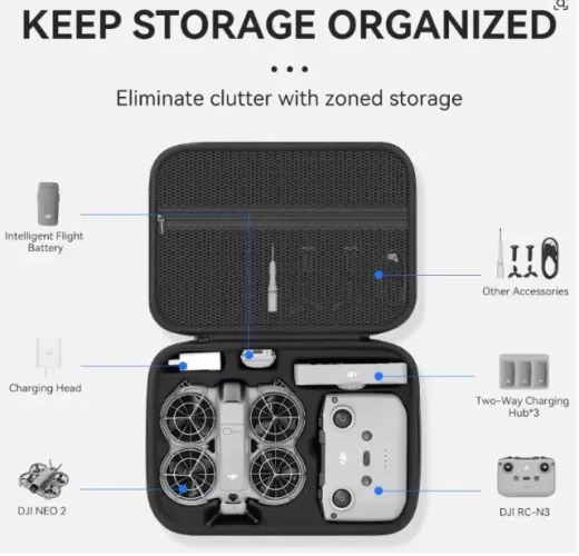 BOLSA CASE DRONE - DJI NEO 2 COM CONTROLE
