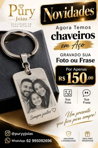 Chaveiros em Aço Com sua Foto