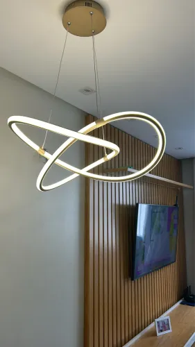 Lustre pendente led dourado
