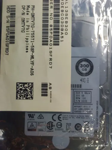 HD SAS 300GB 10K RPM Dell Enterprise Servidor 2.5