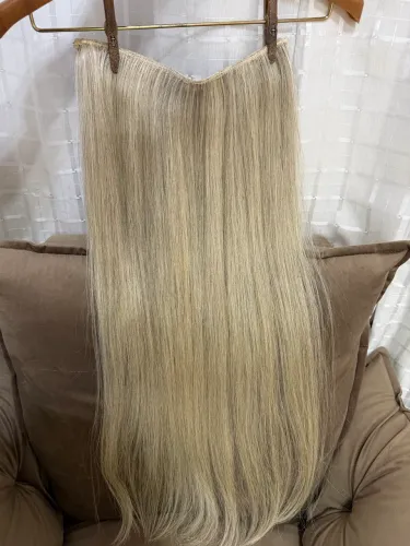 2 telas cabelo loiro humano Vietnã 75 cm