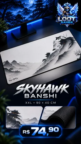 Mousepad Gamer Force One Skyhawk Banshi XXL 90x40cm