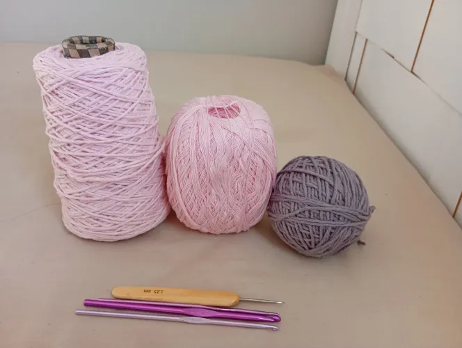 Kit 3 rolos de lã para crochê