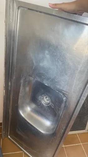 Pia inox cozinha 1,20m concretada