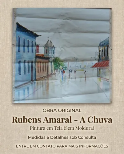 Linda tela original "A Chuva" Rubens Amaral 70 x 90