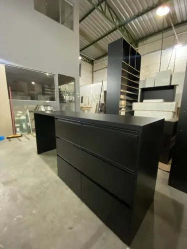 Comoda  06 Gavetas com mesa PRETA - MDF Direto da fabrica 