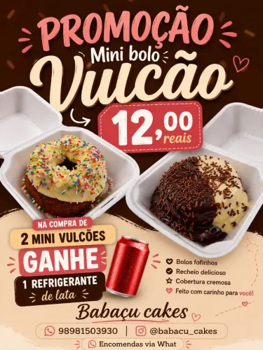 Promo Mini Bolo Vulcão