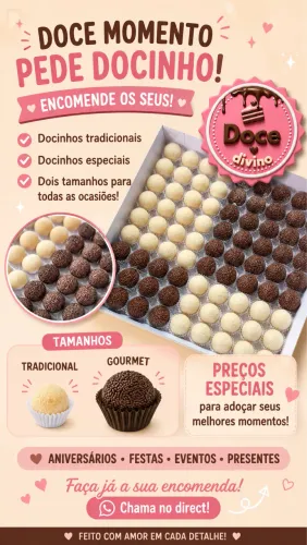 Docinhos tradicionais e gourmet