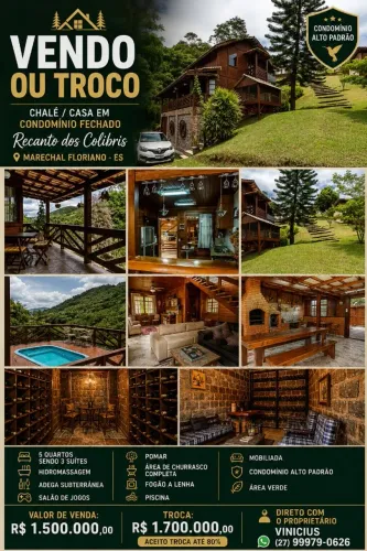Vendo ou Troco Chalé em Marechal Floriano/ES