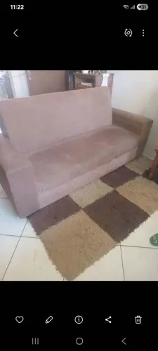 Sofá 3 lugares , camurça, cor doce de leite