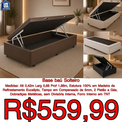BASE BOX BAÚ SOLTEIRO REFORÇADA