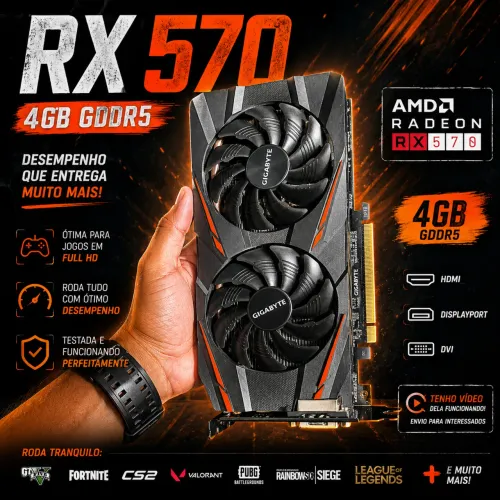 Placa de Vídeo RX 570 4GB