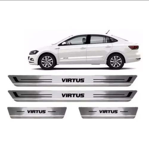 Kit 4 Soleira Aço Inox Escovado Vw Virtus - Todos