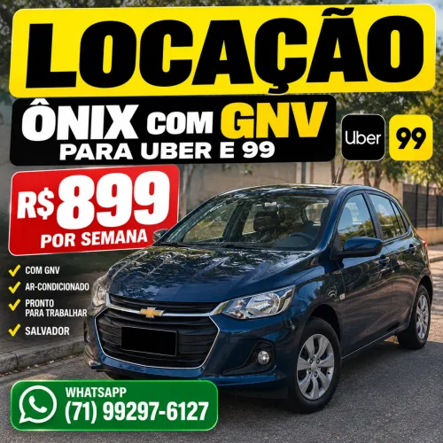 LOCAÇÃO ÔNIX COM GNV P Uber e 99