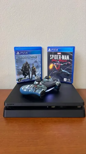 PS4 SLIM 1TB + 1 Controle + 2 Jogos