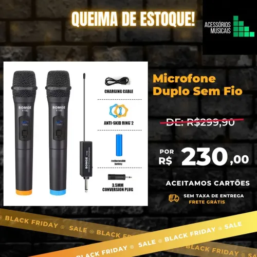 Microfone Duplo Sem Fio