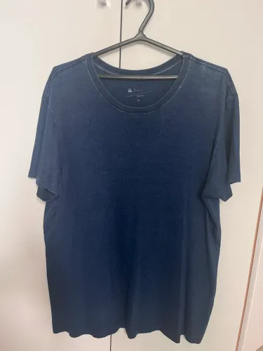 Camisa em malha Foxton original azul índigo TAM M.