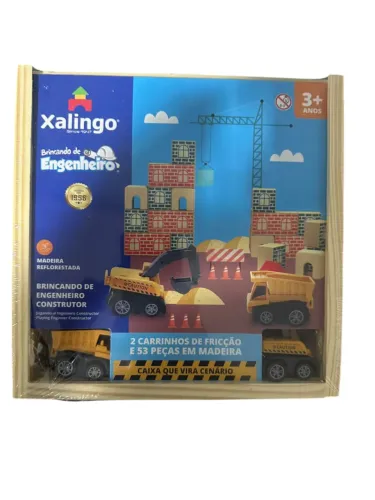 Xalingo Bloco Brincando De Engenheiro Construtor 53 Peças