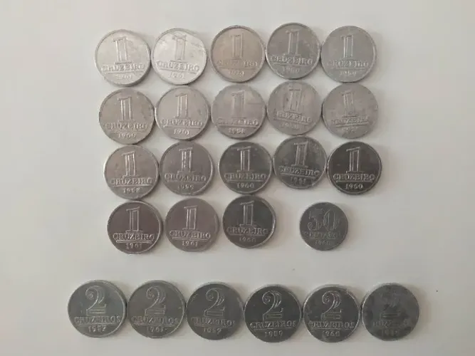 Brasil Lote Com 25 Moedas 1957 A 1961 Cruzeiros
