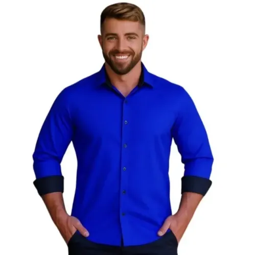 Camisa Social Slim Manga Longa