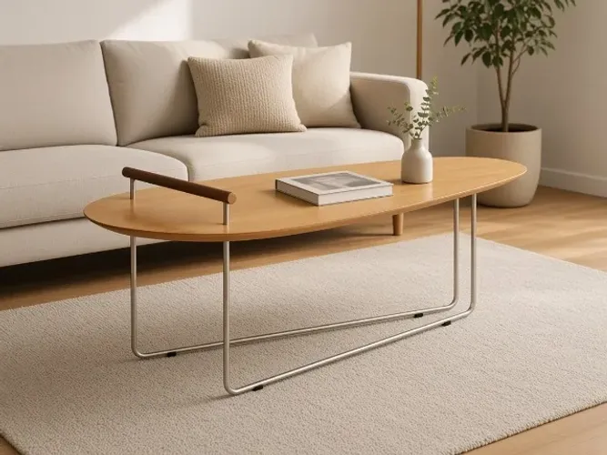 Mesa de Centro Side G 120x56cm MDF Pés Metal (NOVO A PRONTA ENTREGA)