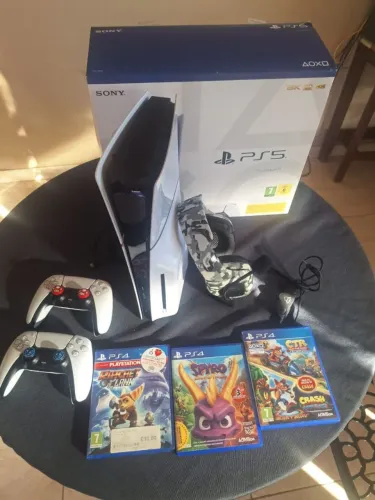 PS5 Slim Mídia Física + 2 Controles + Jogos + Headset