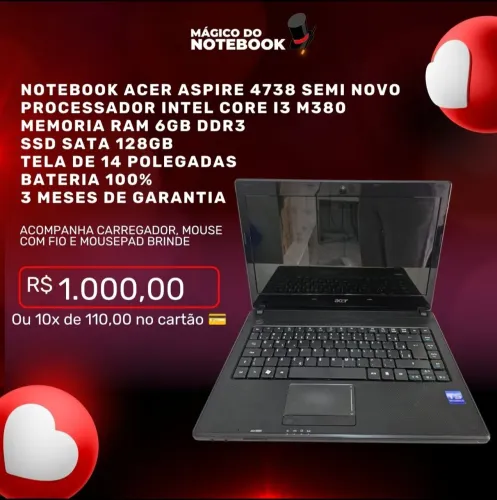 Notebook Acer i3 (Promoção)