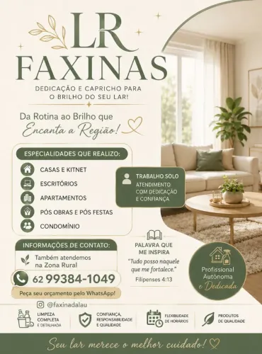 Diarista, faxineira e doméstica 