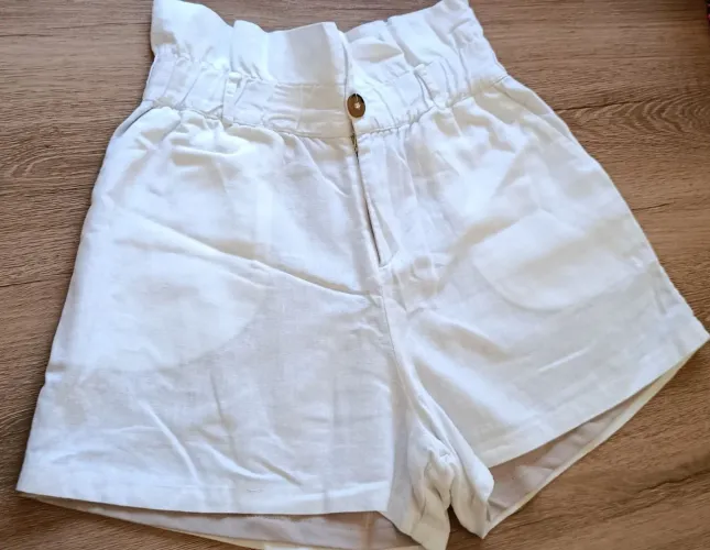 Short Linho G Branco Forrado Conservado